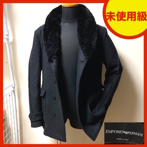 132Y241012P 未使用級 超美品 EMPORIO ARMANI エンポリオアルマーニ メンズ ピーコート 検キ コート ジャケット ブルゾン ダウン レザー