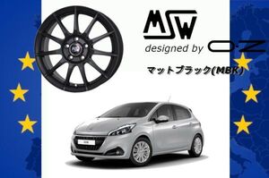 MSW85 -2 / エムエスダブリュー OZ 17インチ ホイール 7.0J +28 4/108 ハブ径65.1 マットガンメタル プジョー 208 ～2020ｙ 1台分 送料無料