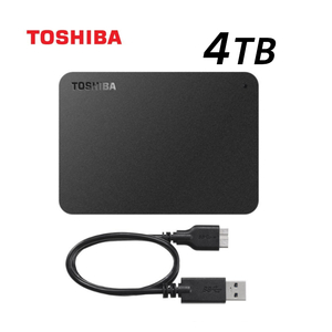 ★★送料無料★★美品　TOSHIBA　4TB　ポータブル 外付けHDD　【テレビ録画/PC対応　USB3.2(Gen1)/3.1/3.0対応】東芝　Canvio　コンパクト