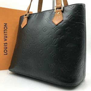 A4収納可能●ルイヴィトン LOUIS VUITTON ヴェルニ ヒューストン トートバッグ ハンド レザー ブラック 書類鞄 ビジネス メンズ レディース