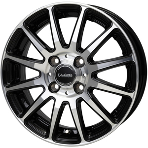 YOKOHAMA BluEarth AE-01 165/55R14 Valette GLITTER ブラックポリッシュ 14インチ 4.5J+45 4H-100 4本セット