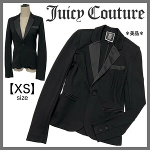 美品 JUICY COUTURE ジューシークチュール テーラードジャケット ドレスジャケット フォーマル 大人上品 スリムシルエット 黒 ブラック XS