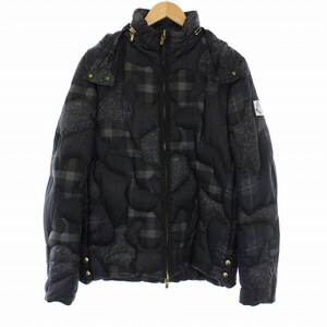 モンクレール MONCLER GAMME BLEU GIUBBOTTO ダウンジャケット アウター ジップ フード チェック 総柄 2 M グレー A23914136801 /KH メンズ