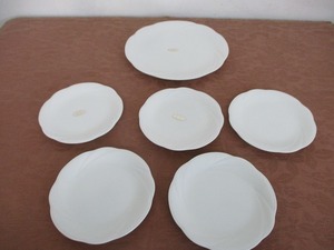 ★NEW CERAMICS EXCEED Bone china？ お皿セット 汚れあり tm2105-6-6★