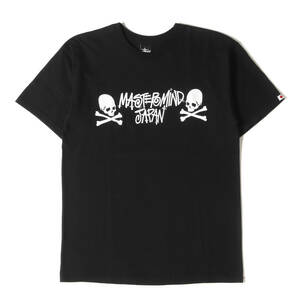 STUSSY ステューシー Tシャツ サイズ:M mastermind JAPAN スカルボーン クルーネック 半袖Tシャツ ブラック トップス カットソー コラボ