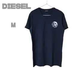 新品　DIESEL　VネックワンポイントTシャツ　ブラック　M　カジュアル　春夏