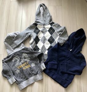 ★あったかパーカーまとめ売り★90-95センチ3点福袋★GAP・Will mery・女の子・男の子・冬服・トレーナー上着●匿名配送