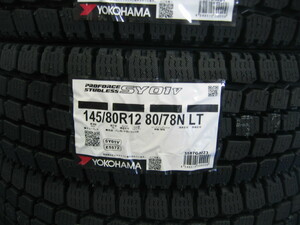 ヨコハマ 国産 スタッドレス タイヤ SY01V 145/80R12 145/80-12 80/78N LT 6PR相当 新品 4本 セット 軽トラ 軽バン用 2024年製 領収証OK