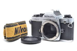 ニコン Nikon New FM2 FM2N 一眼レフ MF フィルムカメラ シルバー ボディ ストラップ #6335