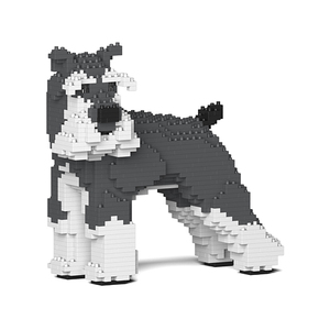 リアルな動物オブジェを作れる ブロックおもちゃ 凛々しい スタンダード シュナウザー 22.5×11.3×高さ21.3cm