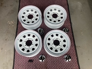 デイトナスチールホイール　ホワイトレッドブルーライン　16×6.5J　６H　PCD139.7　＋38　未使用品　キズ錆有　４本セット　ハイエース用