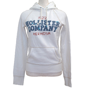 Hollister pullover logo parka h-1／ホリスター　プルオーバー　ロゴパーカー 　ホワイト　XLサイズ ホワイト h-1