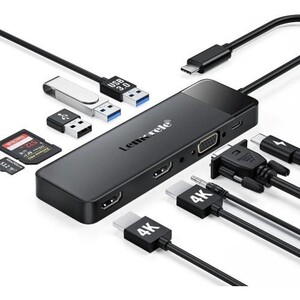 ドッキングステーションhdmi 2つ デュアルHDMI Type C Dock 10-in-1 4K@60Hz USB C ハブ