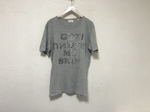 本物ディーゼルDIESELコットンプリント半袖TシャツメンズワークアメカジサーフミリタリービジネススーツグレーXLインド製