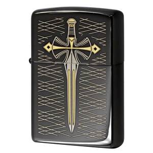 Zippo ジッポライター 剣 ソード Engraved Sword 漆黒 ブラックエボニー 鏡面 ポリッシュ PVD加工 28799 メール便可