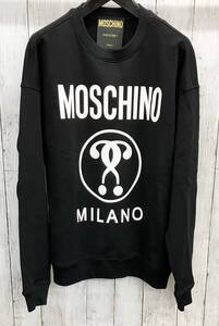 【美品】MOSCHINO スウェット モスキーノ クルーネック ZRA1702 ブランドロゴ ブラック