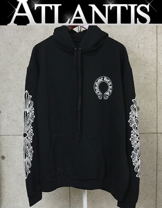 CHROME HEARTS 銀座店 クロムハーツ 新品 フローラルクロス ホースシュー フーディ パーカー メンズ size:XL 黒 97011