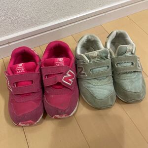 ニューバランス　New Balance スニーカー 運動靴2足セット　ピンク　水色　15.5cm