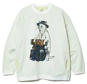 送料無料 新品 go slow caravan ゴースローキャラバン 野営 猫 ネコ 長袖 Tシャツ M ロンT 322801 スウェット Wフェイス 天竺 熊 クマ