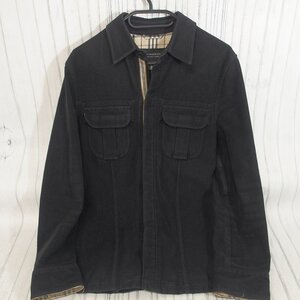 f002 K バーバリーブラックレーベル Burberry BLACK LABEL メンズ トラッカージャケット ノバチェック サイズM 黒 ブラック