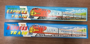 笠G「23265」WIND UP ブリキ 電車 2点おまとめ ゼンマイ式 Amtrak BAI BAO 