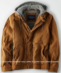 〓ラス２!! アメリカンイーグル/US XXXL/AE Canvas Hood ボアジャケット/Khaki