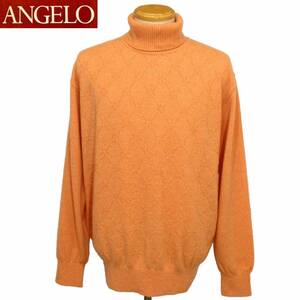 ★ANGELO★定番品 カシミヤタートルネックセーター【ライトオレンジ3L】秋冬モデル 257913041 アンジェロ