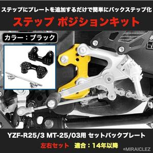 YZF-R25 MT-25 YZF-R3 MT-03 ステップアッププレート 5ポジション バックステッププレート ポジション調整 インボイス対応