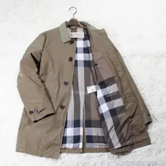 希少《BURBERRY BRIT》ステンカラーコート(L)玉虫色 メガチェック