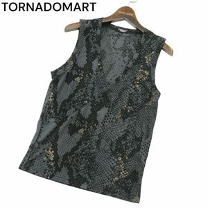 TORNADOMART トルネードマート パイソン 総柄★ カシュクール タンクトップ インナー Sz.S～M位　メンズ グレー 日本製　A4T04463_4#D