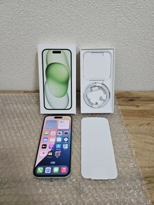 ★送料無料 美品！iPhone15 128GB グリーン 3M421J/A SIMフリー バッテリー91%★