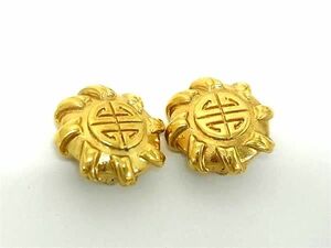 1円 ■美品■ GIVENCHY ジバンシィ ヴィンテージ クリップ式 イヤリング アクセサリー レディース ゴールド系 FF3948