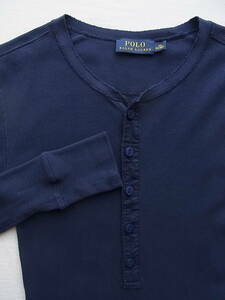 Ralph laulen 　ラルフ ローレン 　コットンフライス素材　ヘンリーネック Tシャツ　サイズ XS ネイビー 