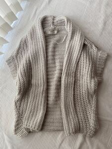 美品ZARA KNIT ザラ ざっくりニット羽織りカーディガンM レディース ショールカラー