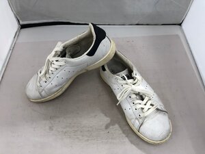 【adidas　STAN SMITH】アディダススタンスミス　レディススニーカー　ホワイト×ネイビー　レザー　24.5cm　SY02-F3H