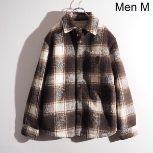 P4697P ▼KITH キス▼ 裏ボア シャツジャケット ブラウンチェック M オーバーサイズ / KHM010716 Plaid Sheridan Shirt Jacket 秋冬 rb