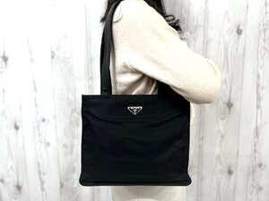 美品 PRADA プラダ テスート ハンドバッグ ショルダーバッグ バッグ ナイロン×レザー 黒 79358