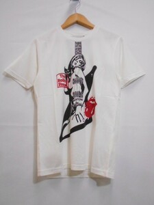 67 送60サ 1128%D05 THEE HYSTERIC XXX × THE ROLLING STONES コラボ 半袖プリントTシャツ ギザ87 06211CT11 日本製 サイズS 未使用