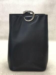 Cartier◆ショルダーバッグ/レザー/BLK/無地