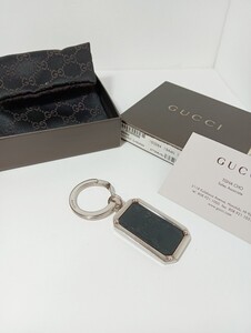 1円【箱付/現状品】GUCCI グッチ キーリング キーホルダー　GG柄　イタリア製