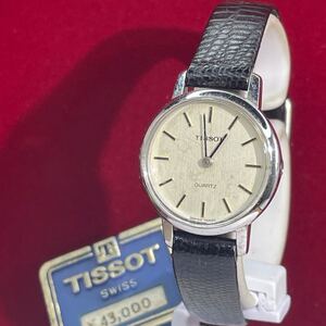 未使用 70s TISSOT QZ 電池交換済 スイス製 純正革ベルト 腕時計 クオーツ ヴィンテージ アンティーク レディース 稼働