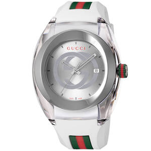 ◆GUCCI グッチ◆ 腕時計 時計 45mm メンズ アウトレット シルバー ホワイト クォーツ YA137102A SYNC シンク 送料無料