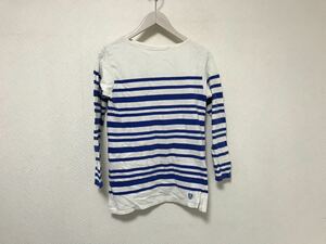 本物オーチバルORCIVALオーシバルコットンボーダー柄バスクシャツ長袖ロンTシャツレディースアメカジサーフミリタリービジネス16白青M