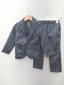 ◇ devirock デビロック キッズ 子供服 ピンストライプ パンツ セットアップ 上下 サイズ100 ネイビー ホワイト 男の子 P