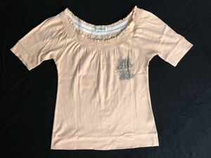 MK MICHEL KLEIN PARIS ミッシェルクラン 半袖Tシャツ レディース コットン トップス サイズ38 綿100% インナー シャーリング シャツ MK