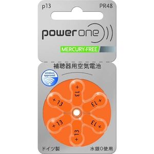 ◇ パワーワン power one 補聴器用電池 PR48(13) 6粒入り 1個 送料込