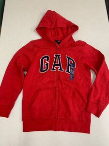 ■GAP■新品■140■パーカー■ギャップ■ジップアップ■きれいな赤■4-4