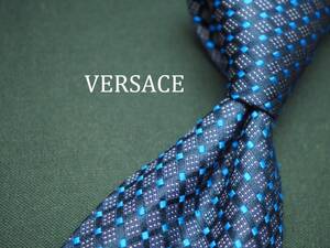 美品【VERSACE ヴェルサーチ】 C1404 ネイビー SILK ブランド ネクタイ 古着 良品