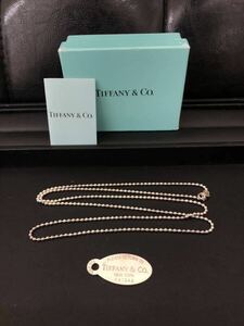 イ）ティファニー TIFFANY Co チェーンネックレス 箱付 保存袋 Tiffany アクセサリー シルバー 925