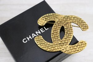 【行董】CHANEL シャネル ブローチ ココマーク 編み込み ヴィンテージ ゴールド 箱付き DS036ABH46